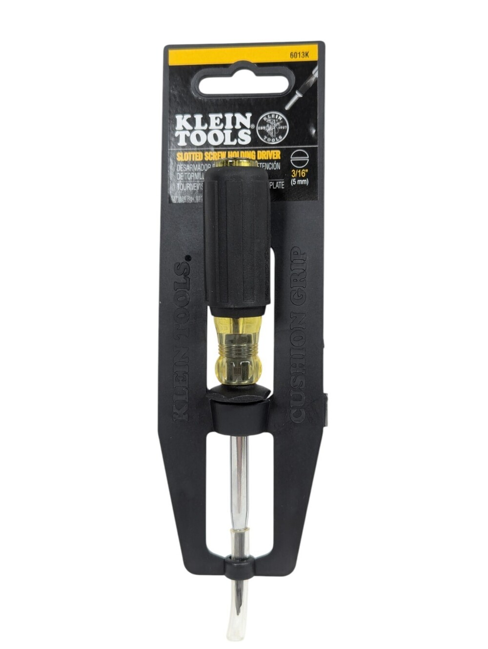 Klein Tools - 6013K - Slotted Screw-Holding Screwdriver, 3/16-Inch Split-Blade